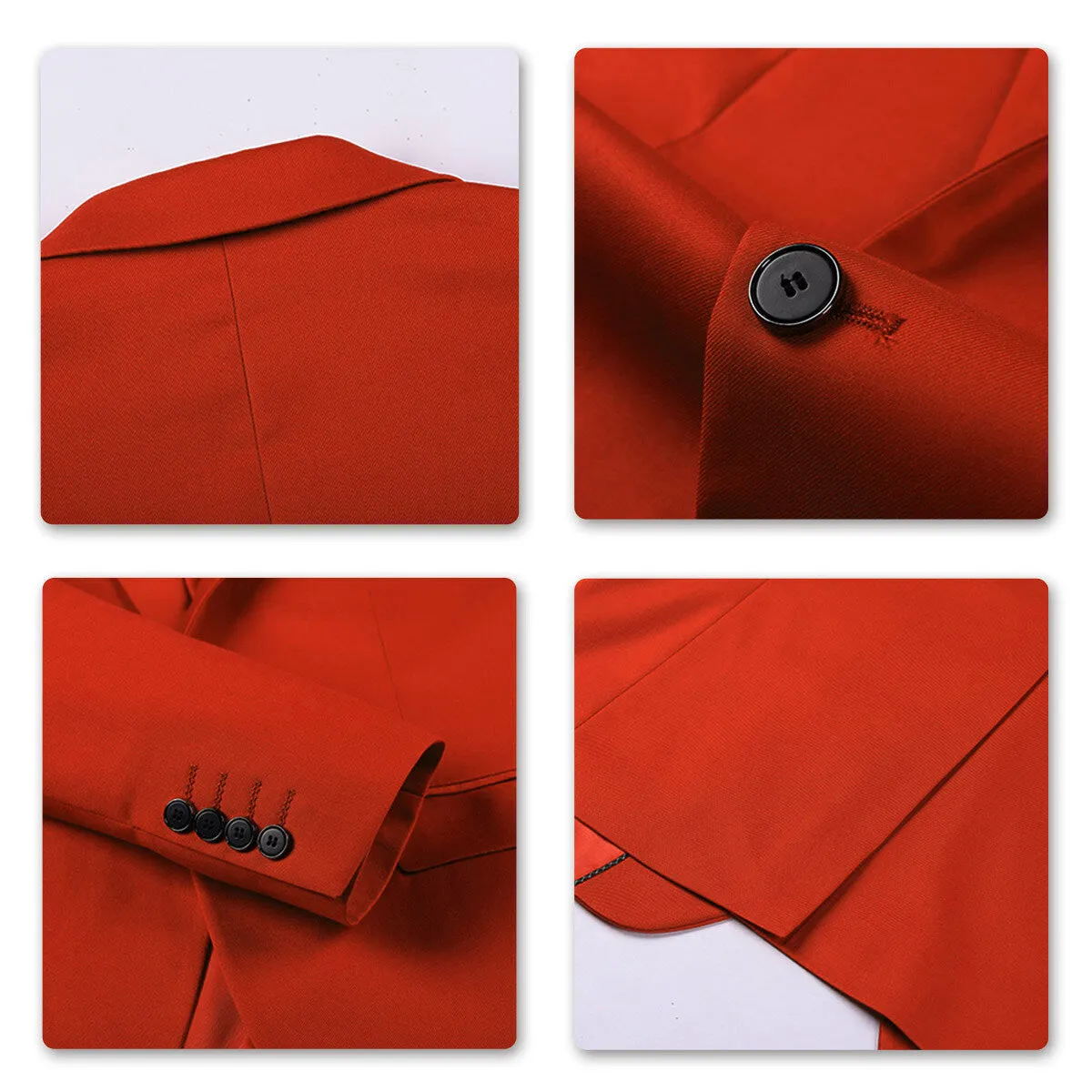 2-Piece Slim Fit Simple Designed Red Suit