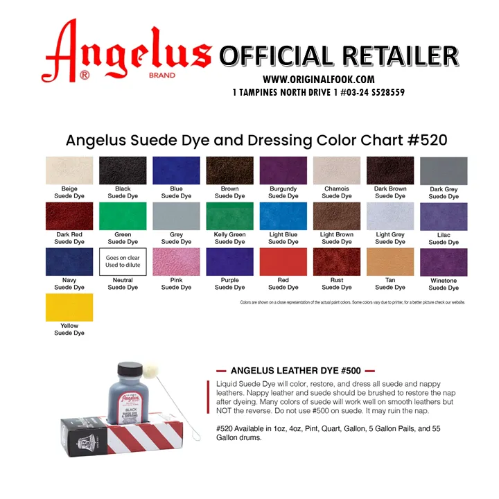 (25 Colors) Angelus Suede Dye 3oz