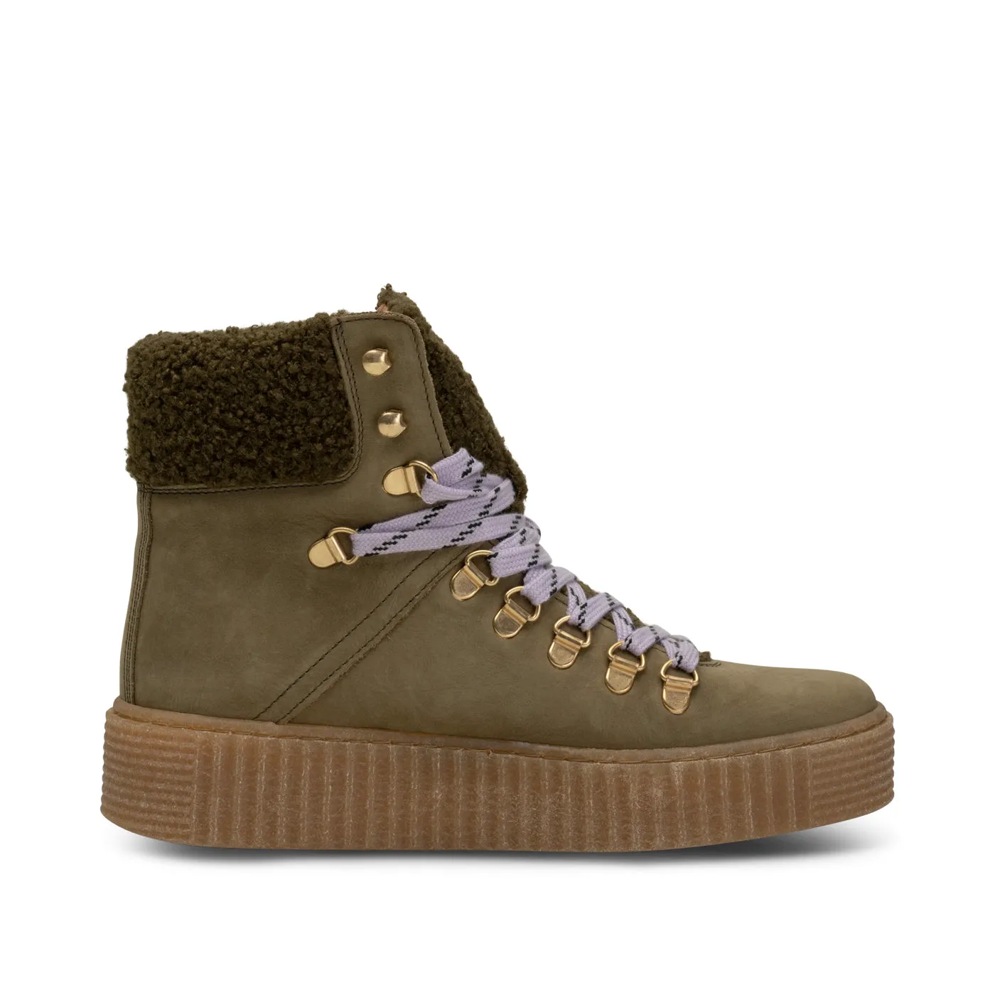 Agda Boot Nubuck Leather - KHAKI