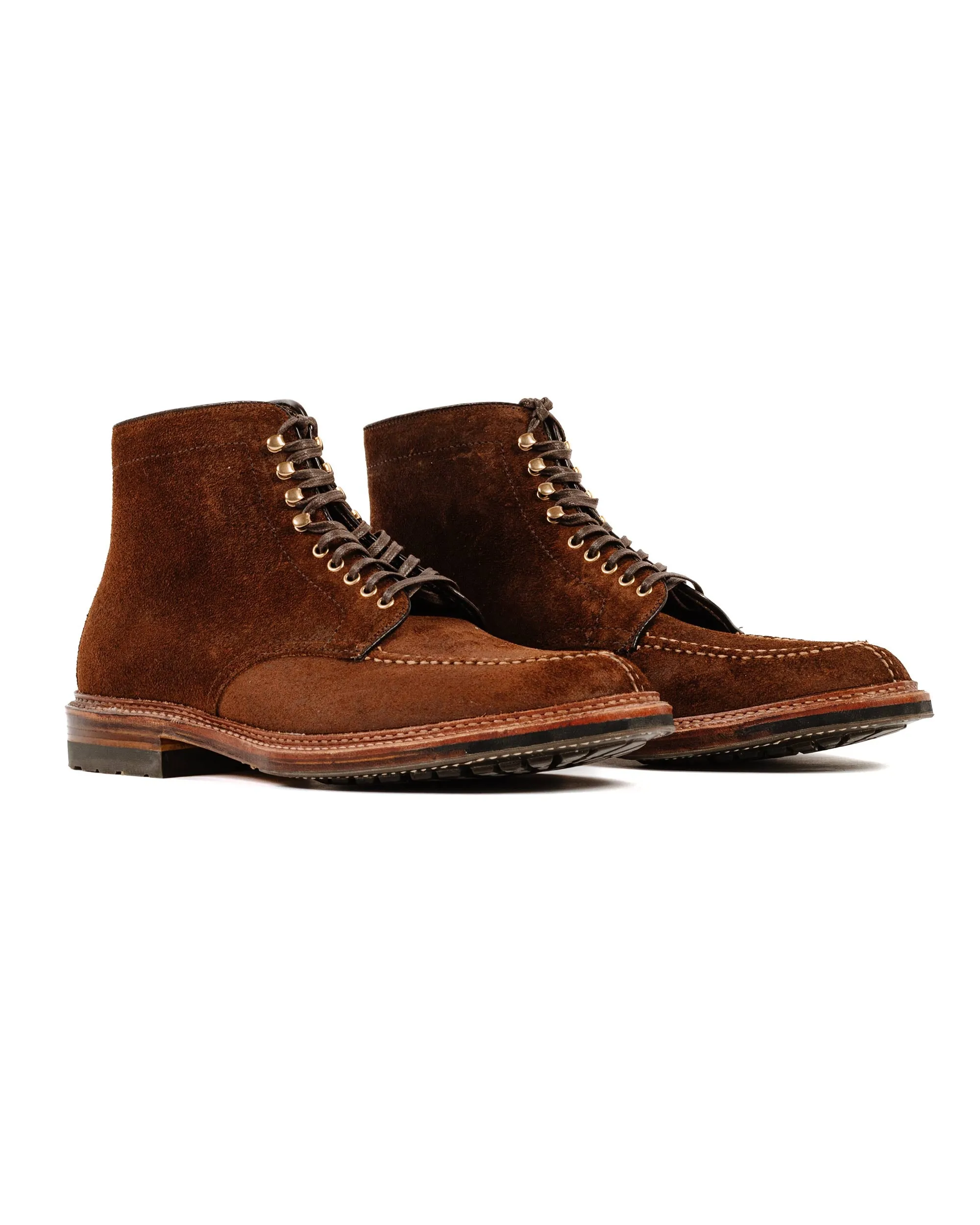 Norwegian Front Blucher Boot in Reverse Tobacco Chamois with Commando Sole - Alden G1901HC