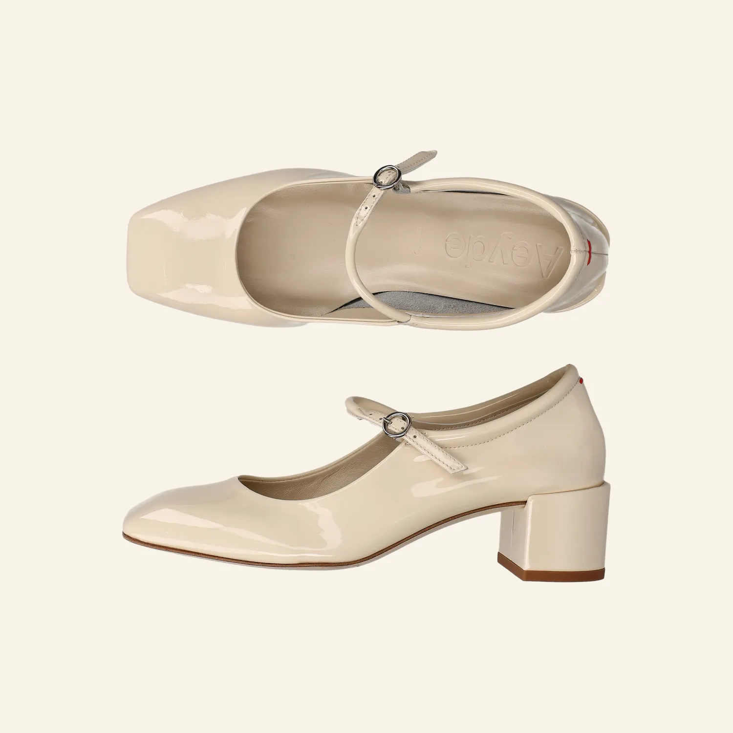 ALINE | Patent Calf Leather Creamy