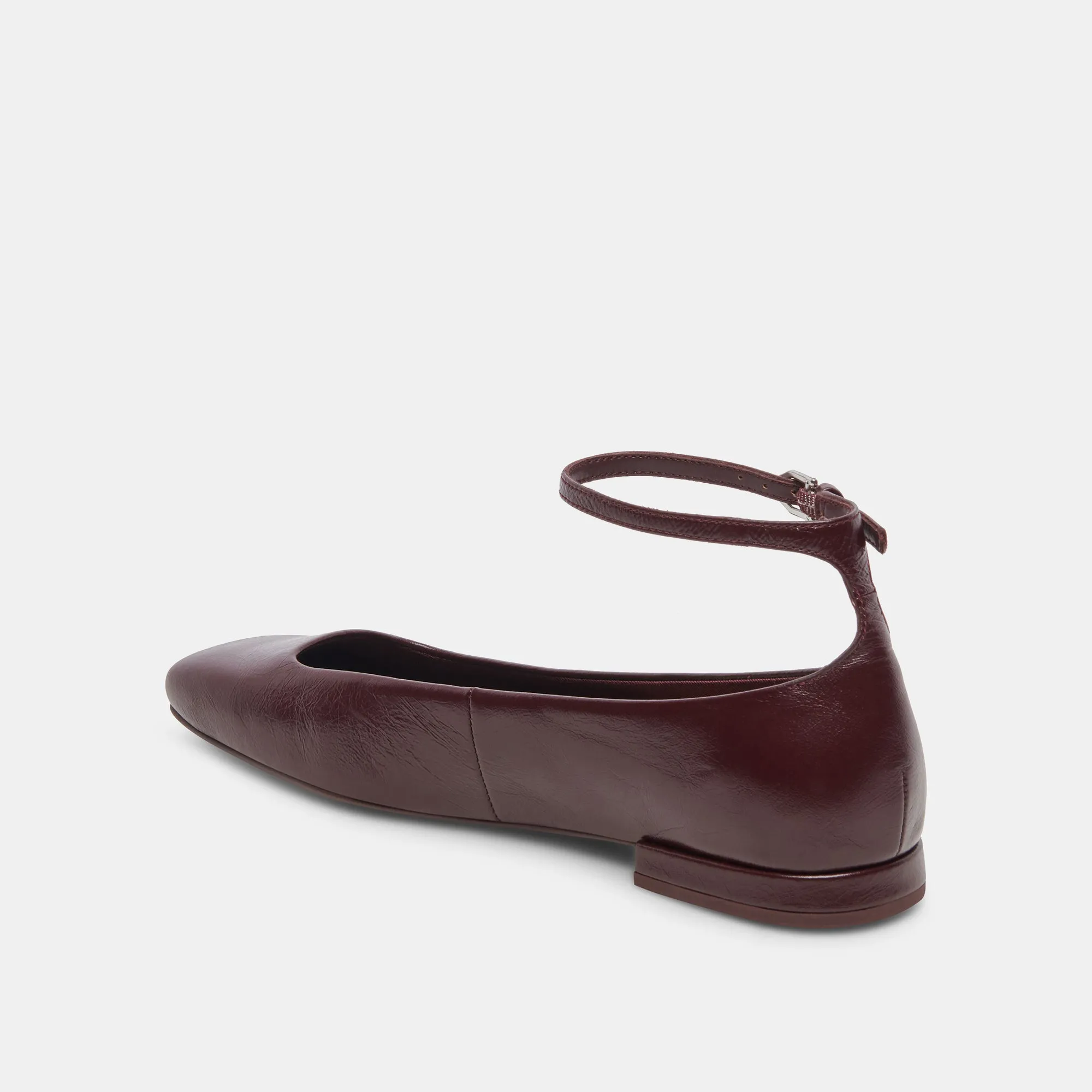 ASHYA BALLET FLATS WINE CRINKLE PATENT