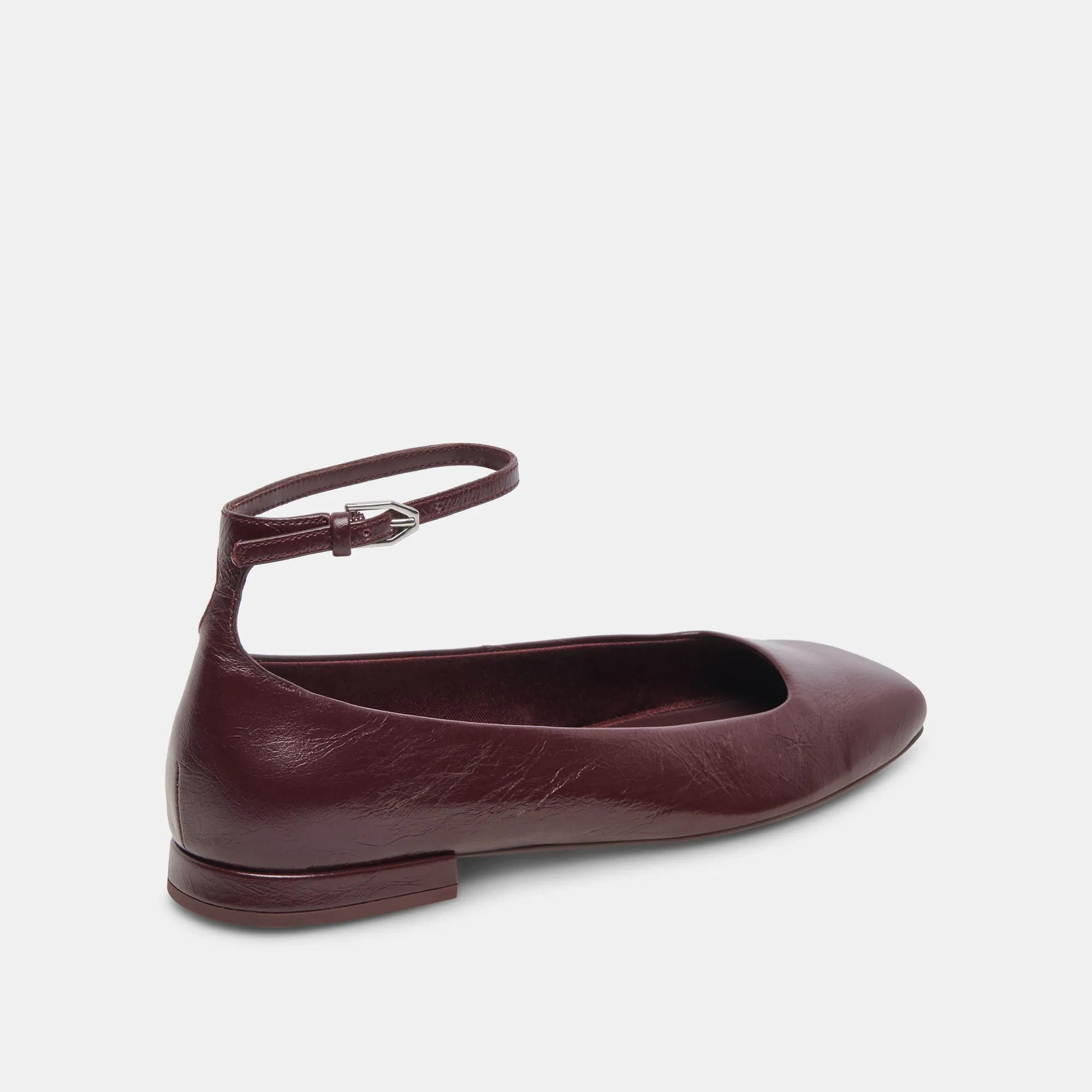 ASHYA BALLET FLATS WINE CRINKLE PATENT