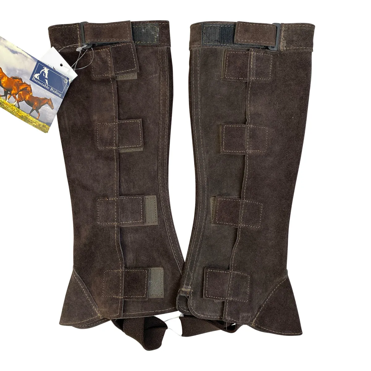 Barnstable Suede Half Chaps w/Velcro Closure in Brown - Women's XS