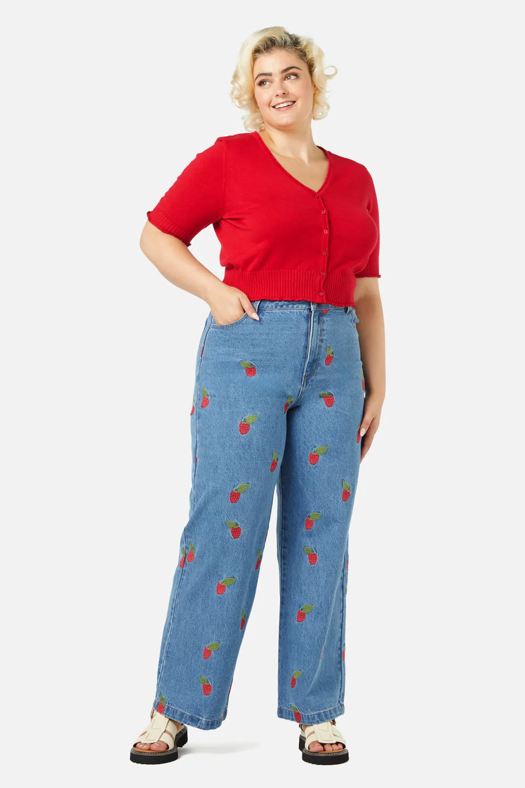 Berry Sweet Embroidered Jean