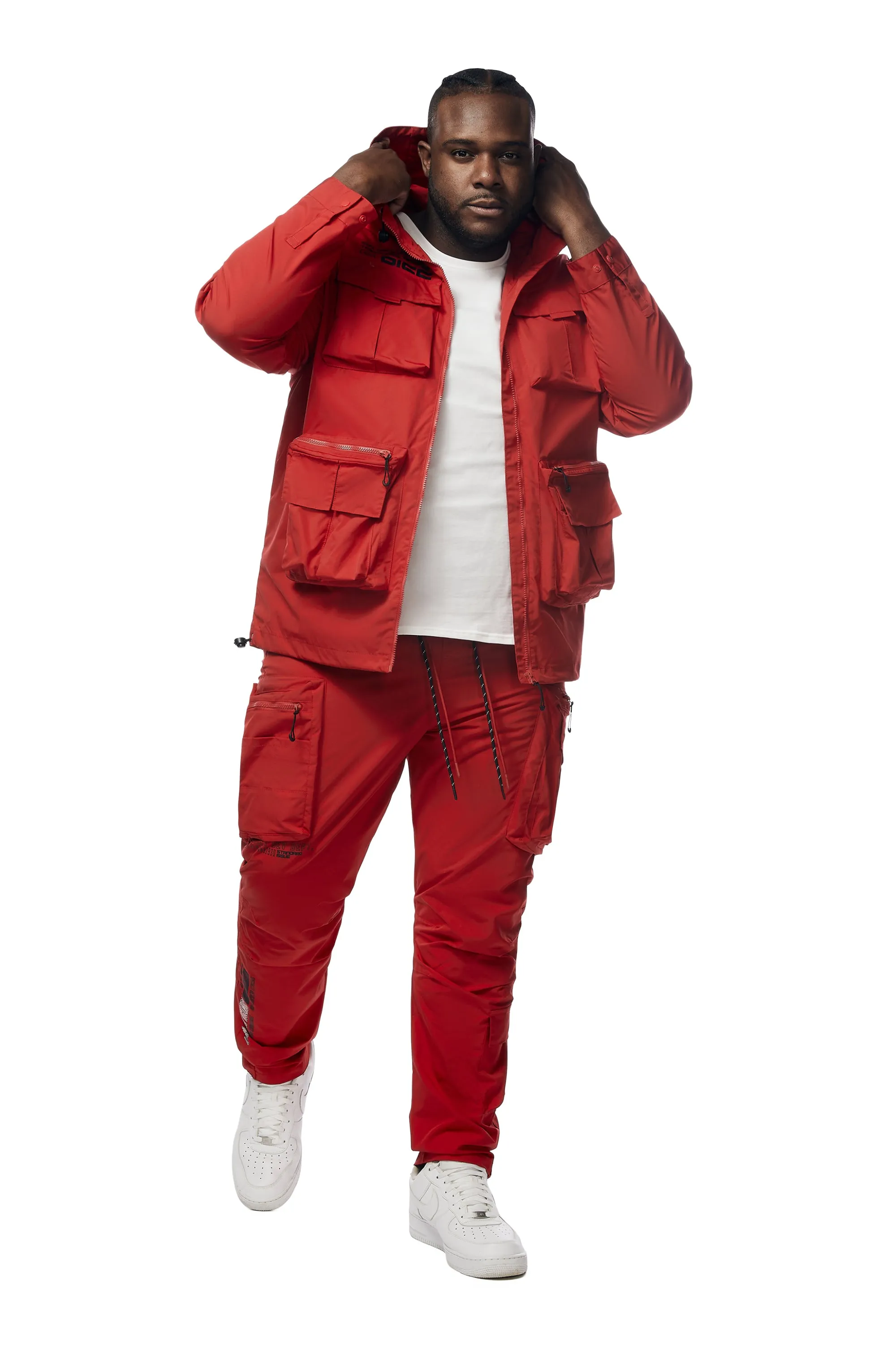 Big and Tall - Utility Windbreaker Pants - Red