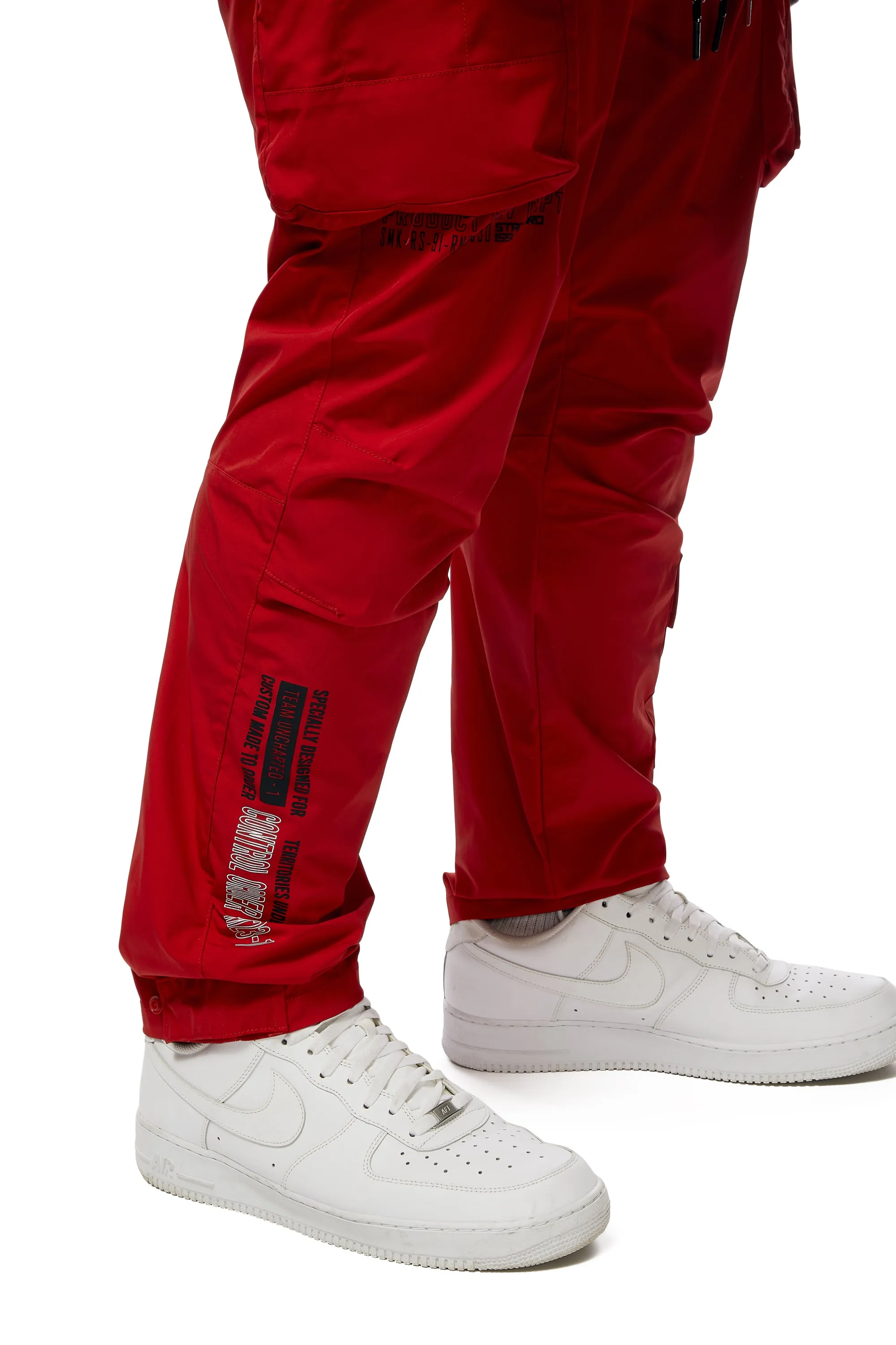 Big and Tall - Utility Windbreaker Pants - Red