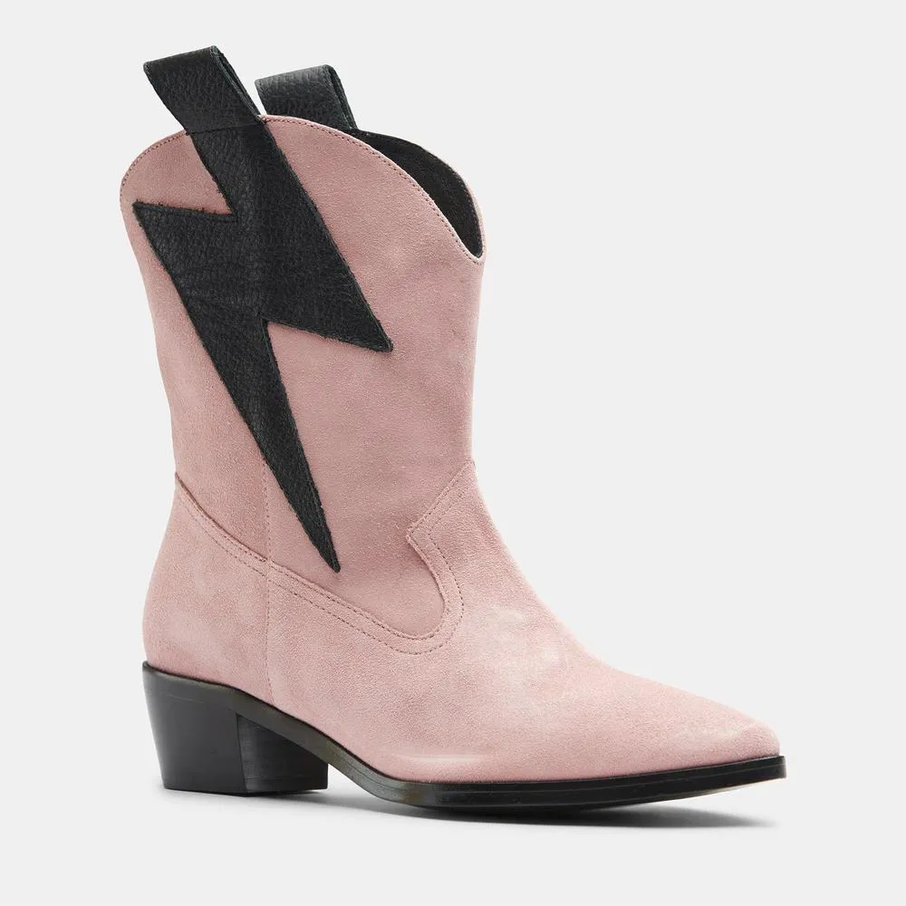 BOLT WESTERN SUEDE PINK/BLACK SUEDE - MADE TO ORDER