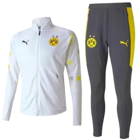 BVB Borussia Dortmund white/grey pre-match tracksuit 2020/21 - Puma