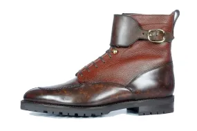 Colville - MTO - Dark Brown Marble Patina / Chestnut Soft Hatch Grain - TMG Last - Commando Sole