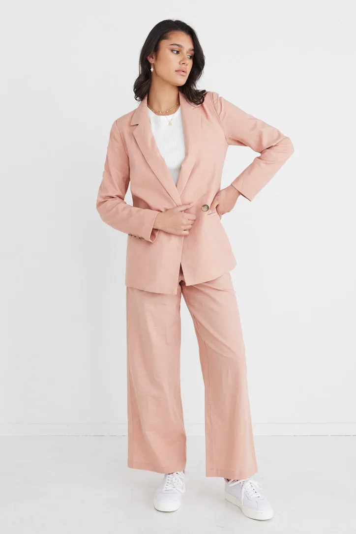 Constant Blush Linen Blazer