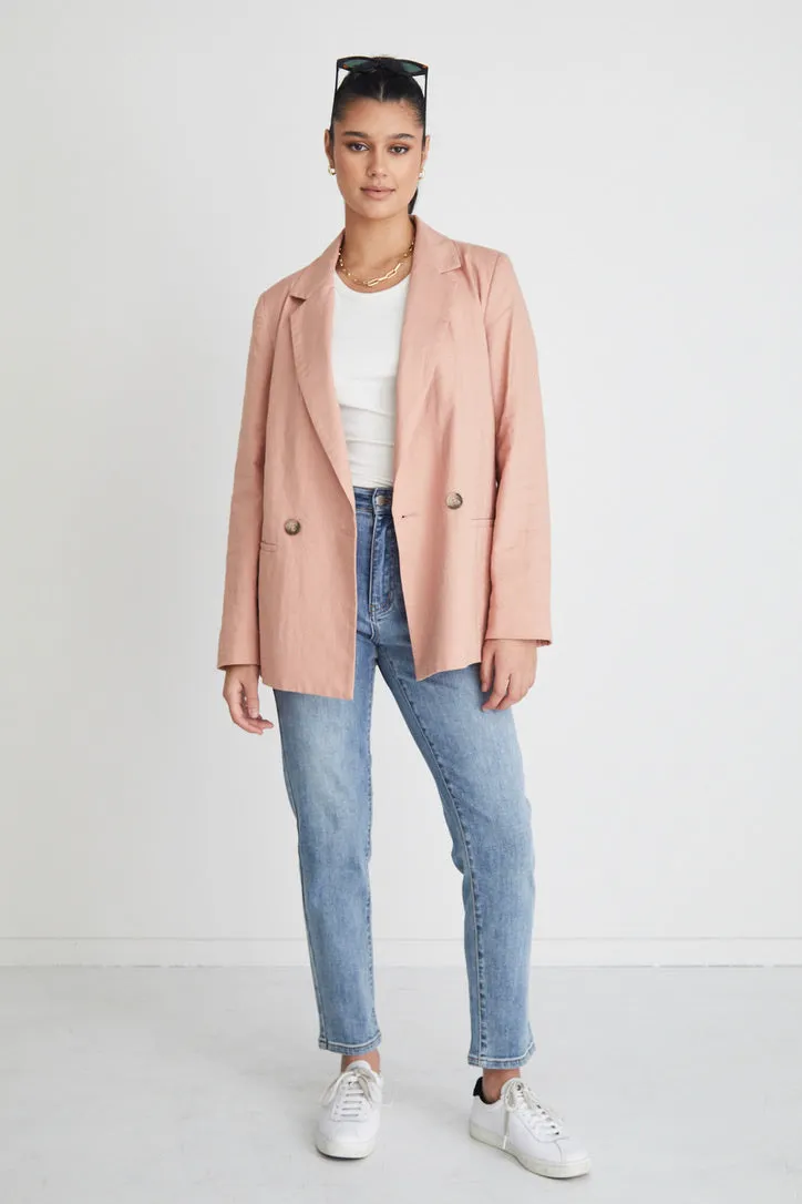 Constant Blush Linen Blazer