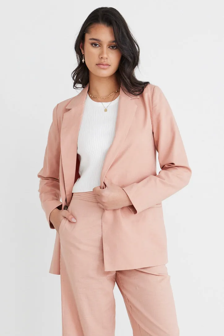 Constant Blush Linen Blazer