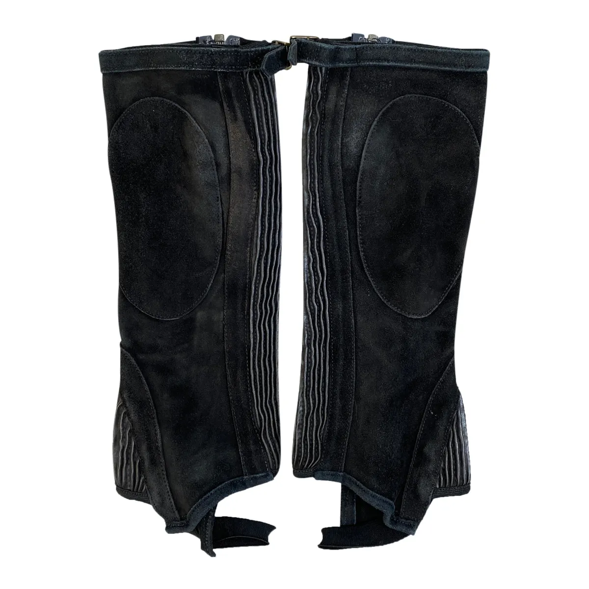 Derby Originals Suede & Leather Half Chaps in Black - Women's Small