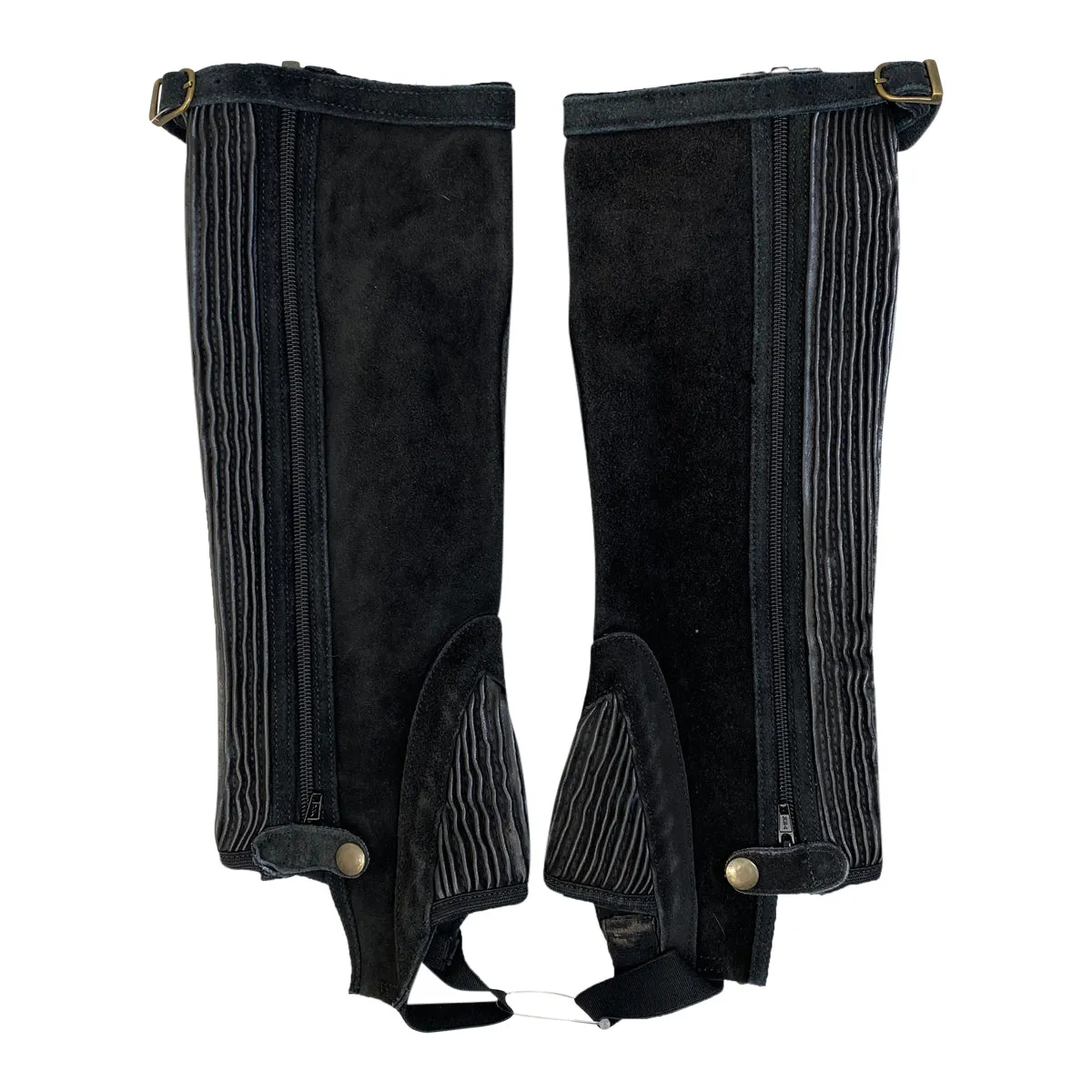 Derby Originals Suede & Leather Half Chaps in Black - Women's Small