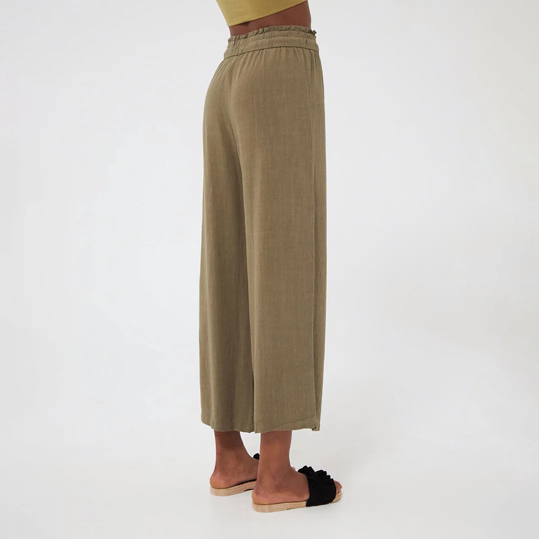 Elastic Waist Wide Leg Trousers