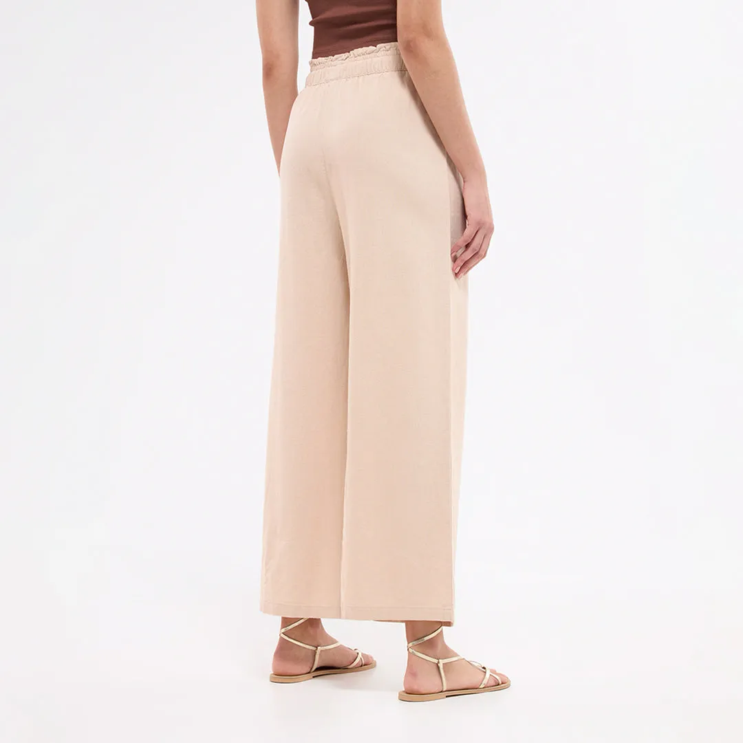 Elastic Waist Wide Leg Trousers