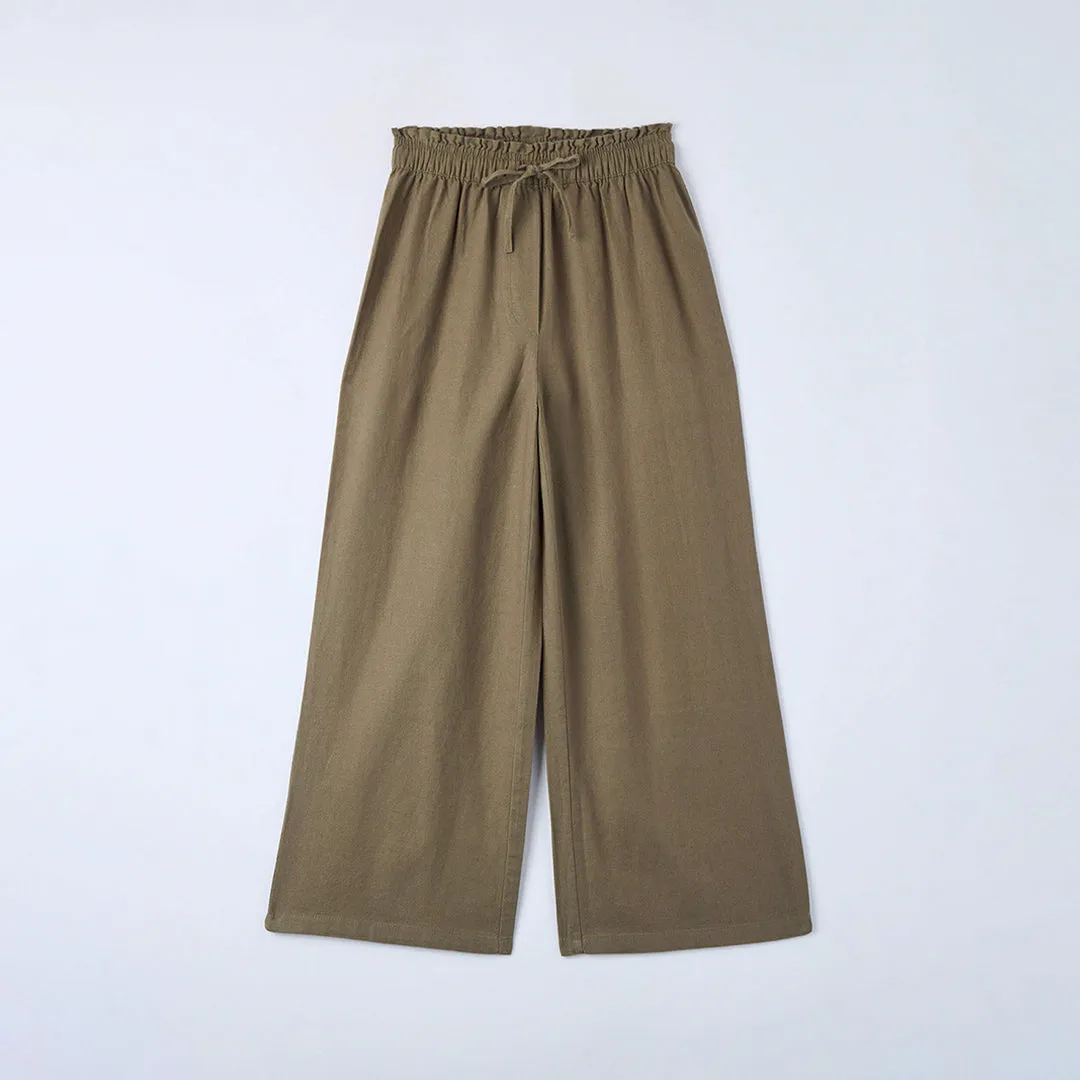 Elastic Waist Wide Leg Trousers