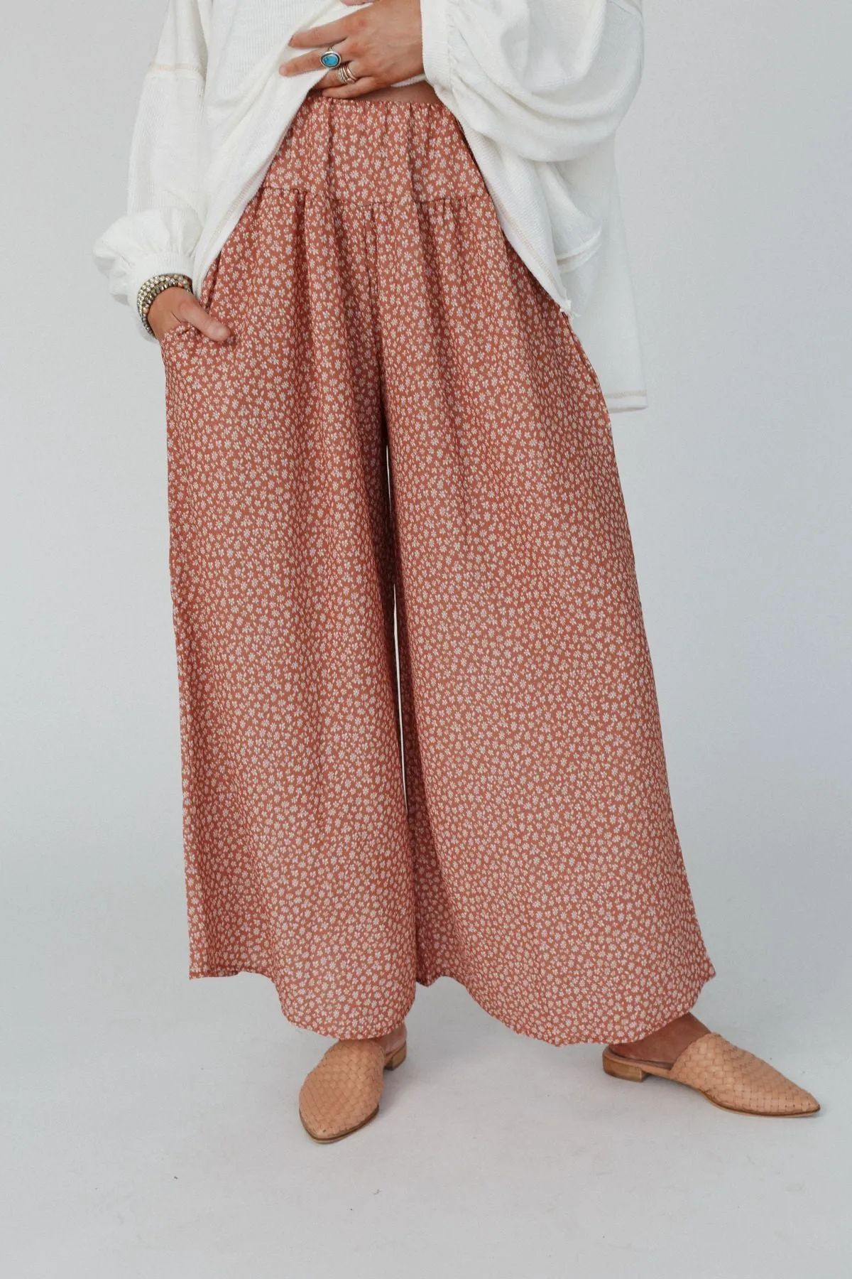 Flowin' Easy Wide Leg Pants - Ginger