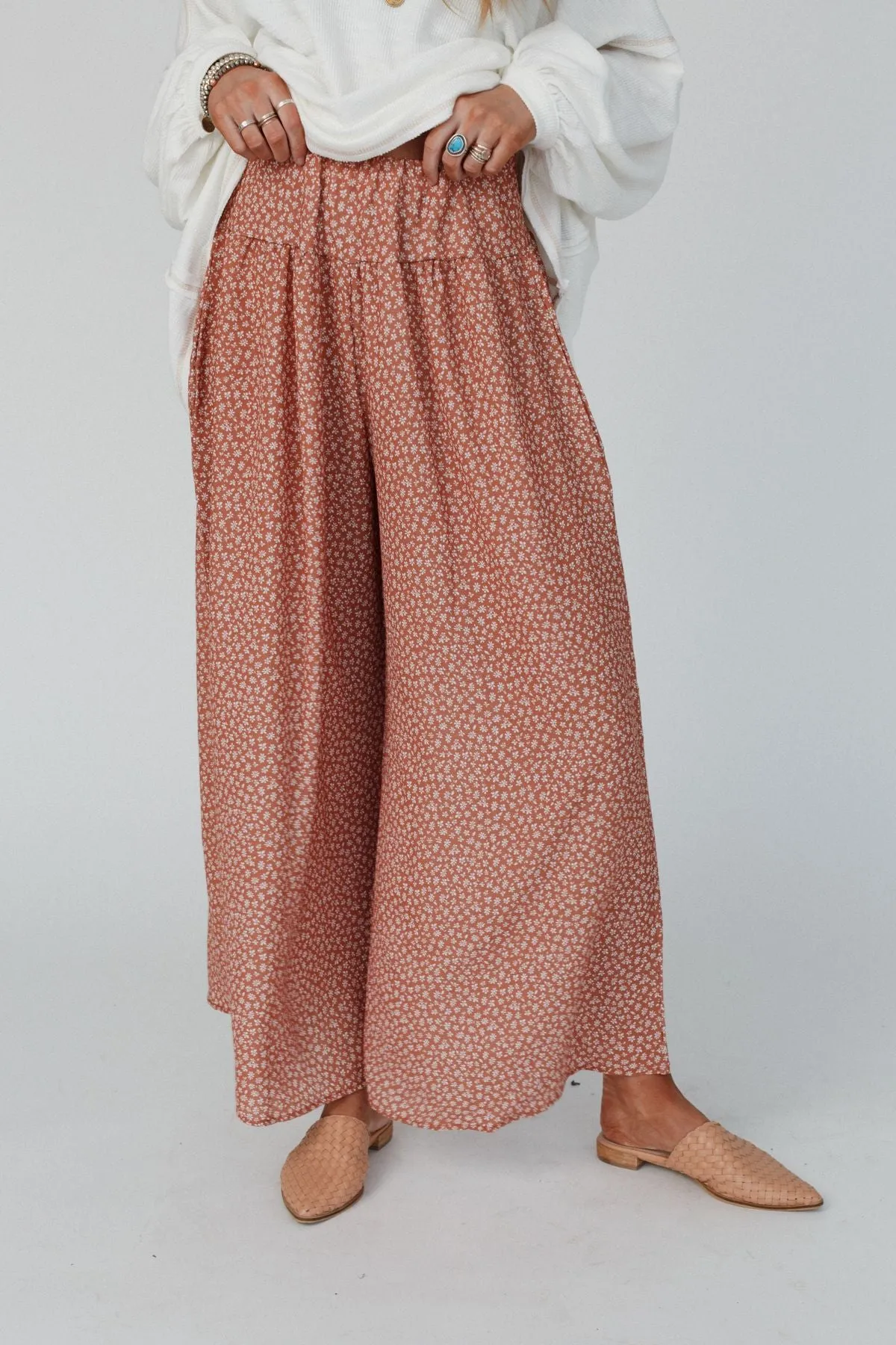 Flowin' Easy Wide Leg Pants - Ginger