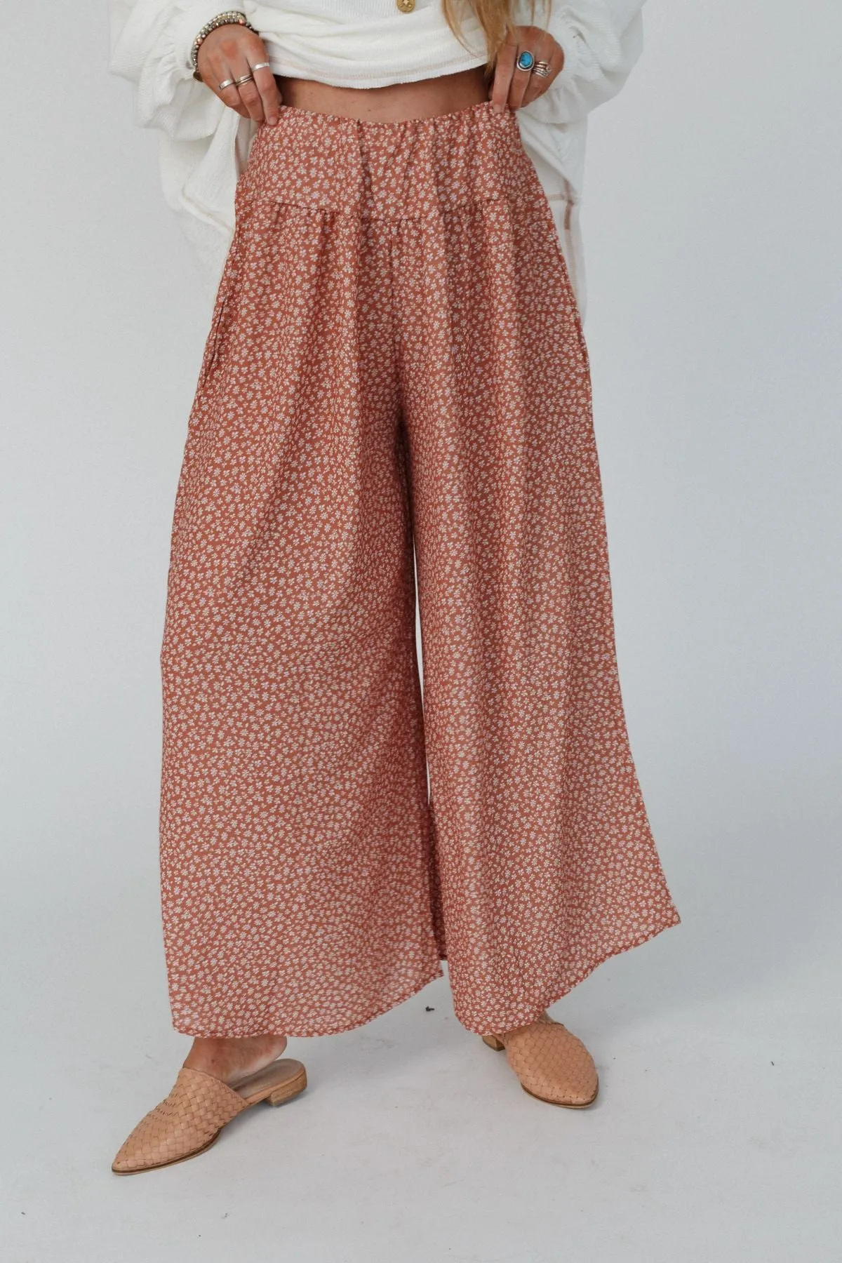 Flowin' Easy Wide Leg Pants - Ginger