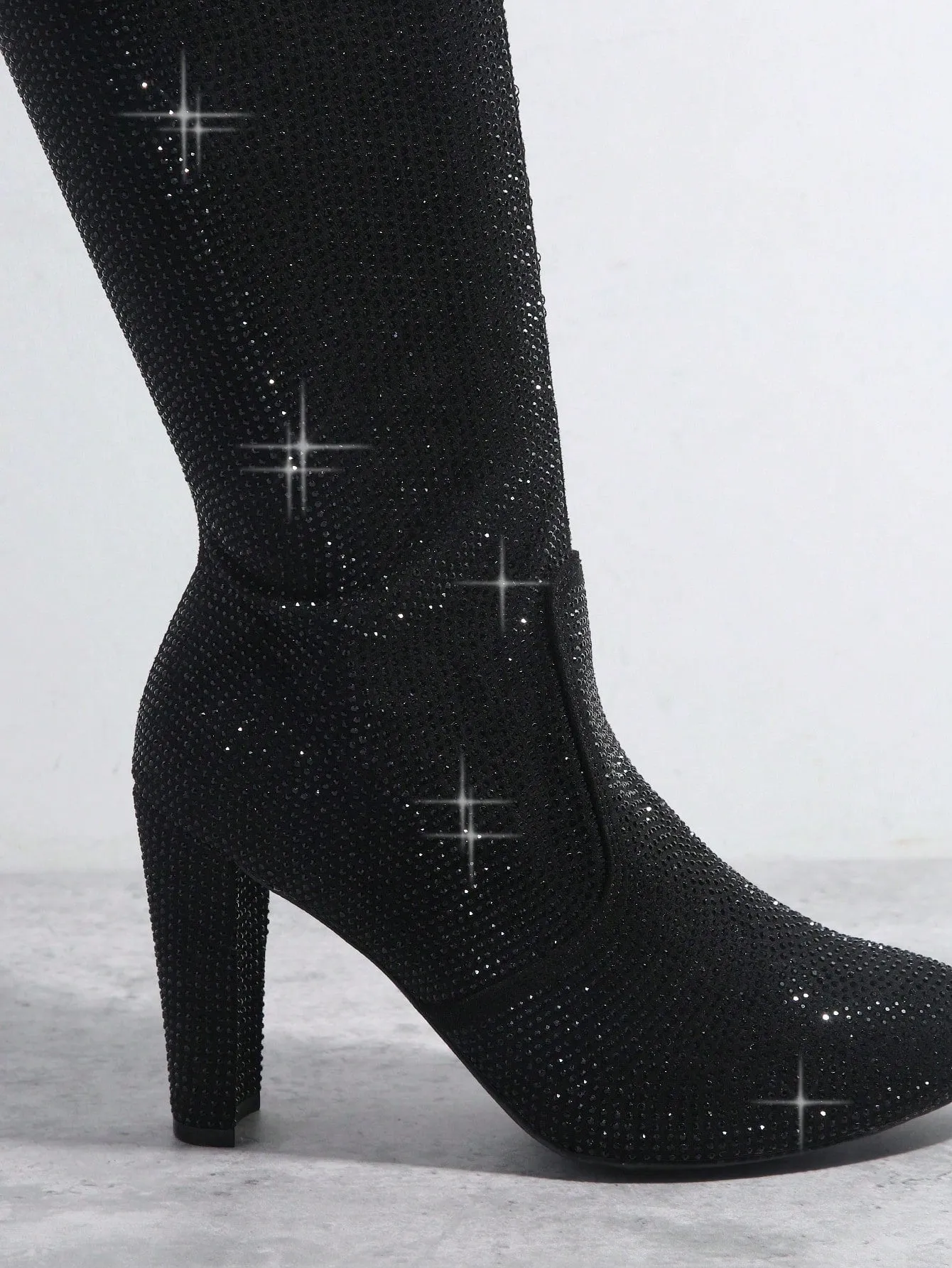 Glitter Pointy Toe Over The Knee Boots