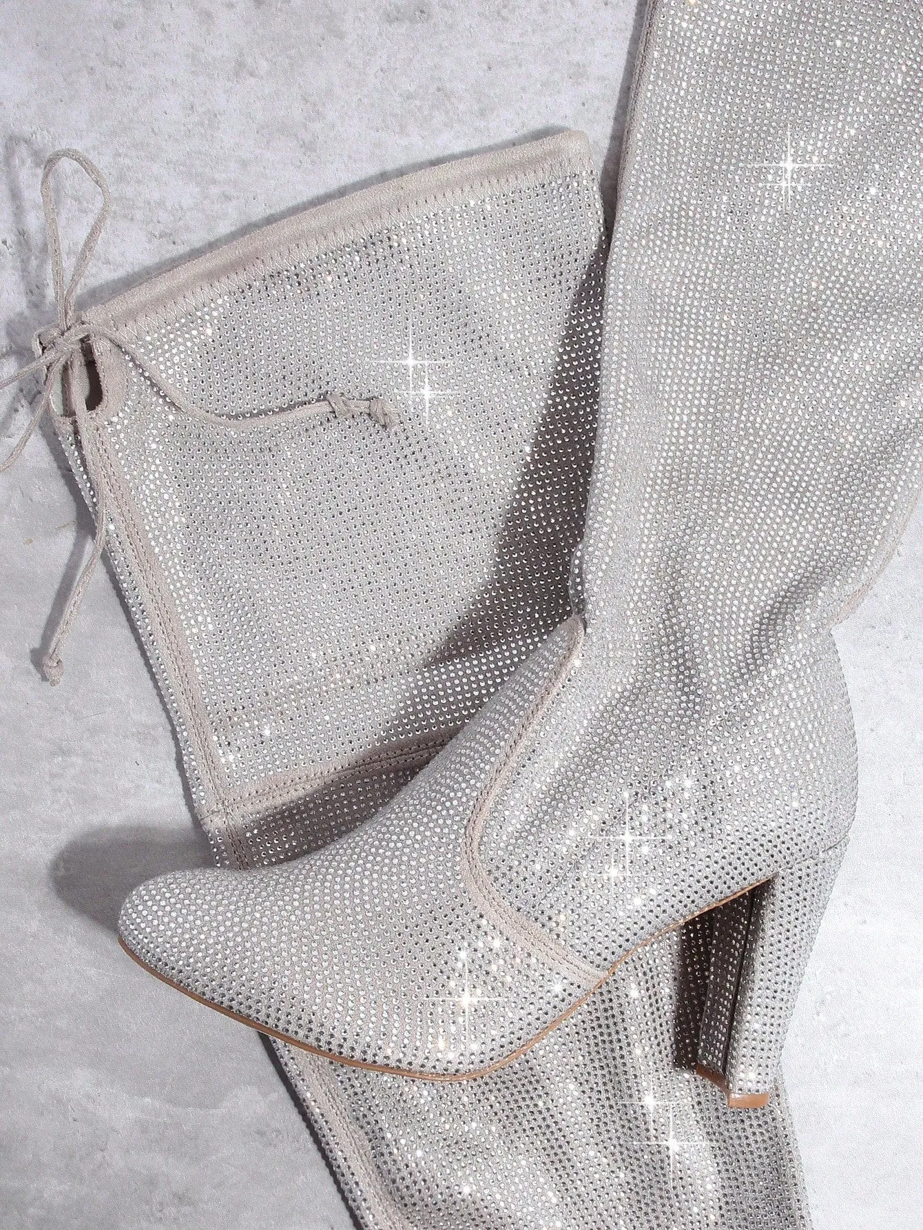 Glitter Pointy Toe Over The Knee Boots