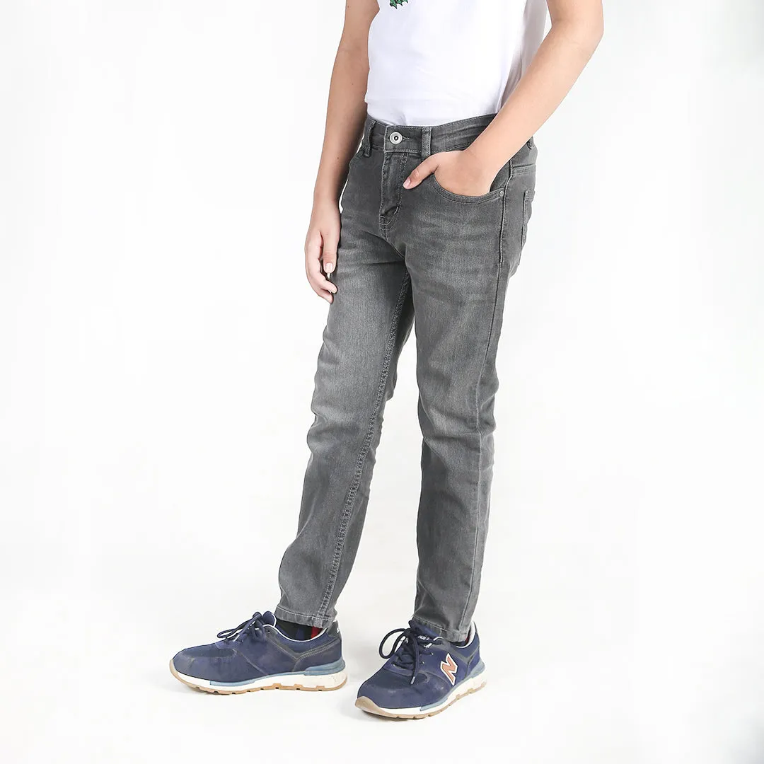 Gray Faded Slim Fit Denim