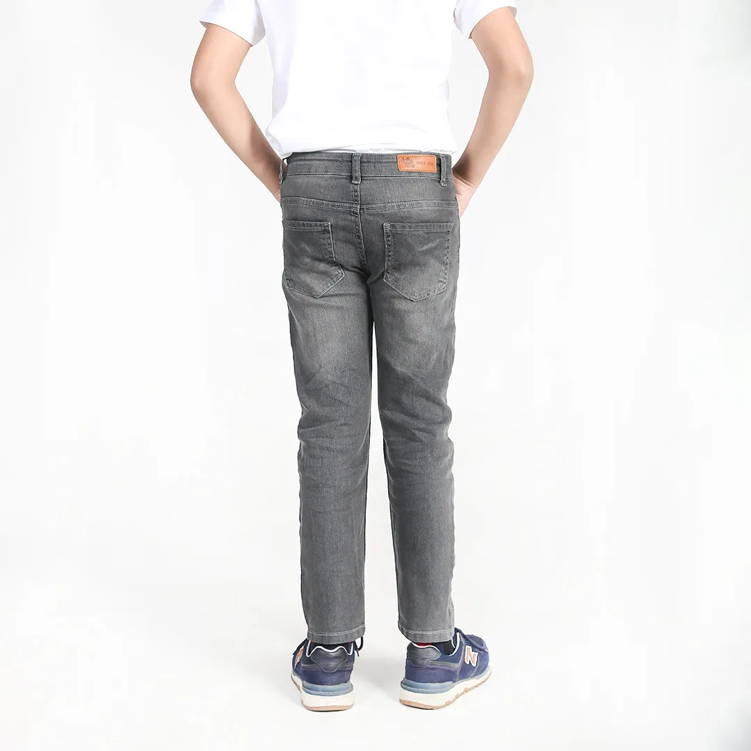 Gray Faded Slim Fit Denim