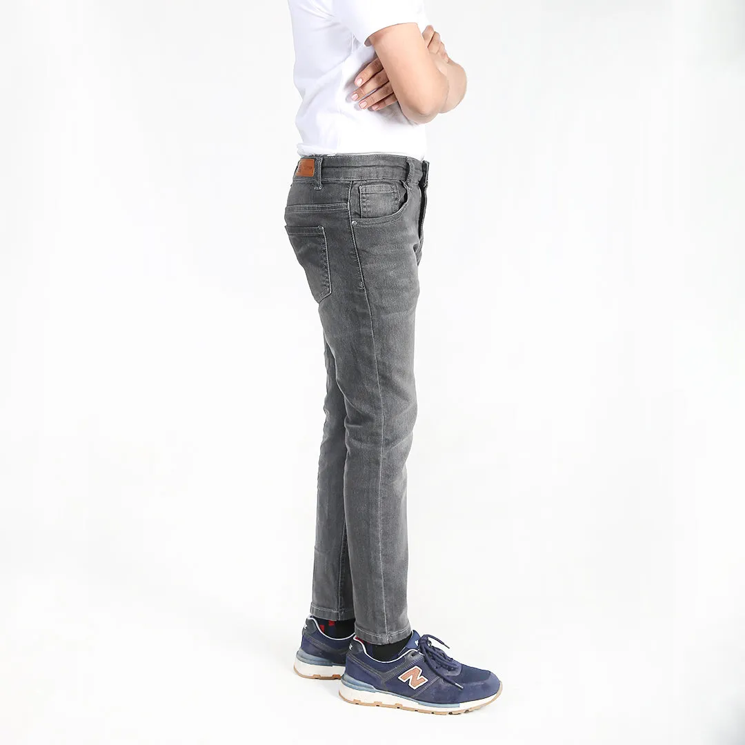 Gray Faded Slim Fit Denim