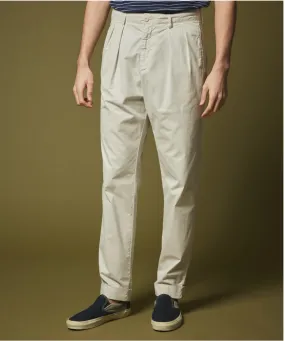 Hartford France Tom Pleated Light Chino - Chalk