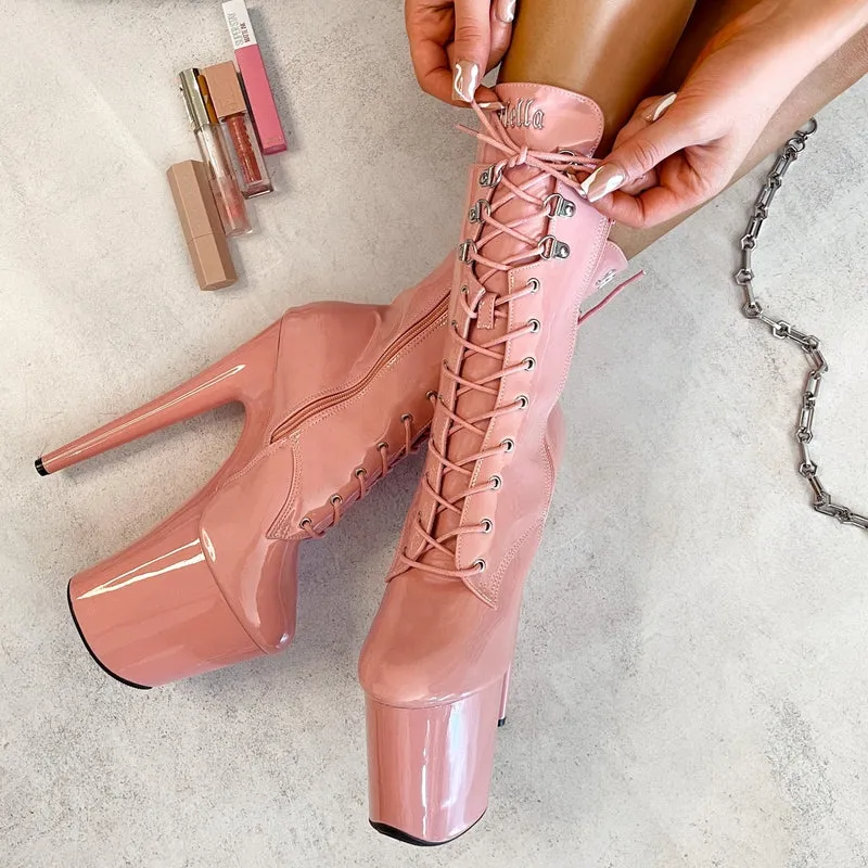 Hella Heels LipKit 8inch Boots - Candy Shop