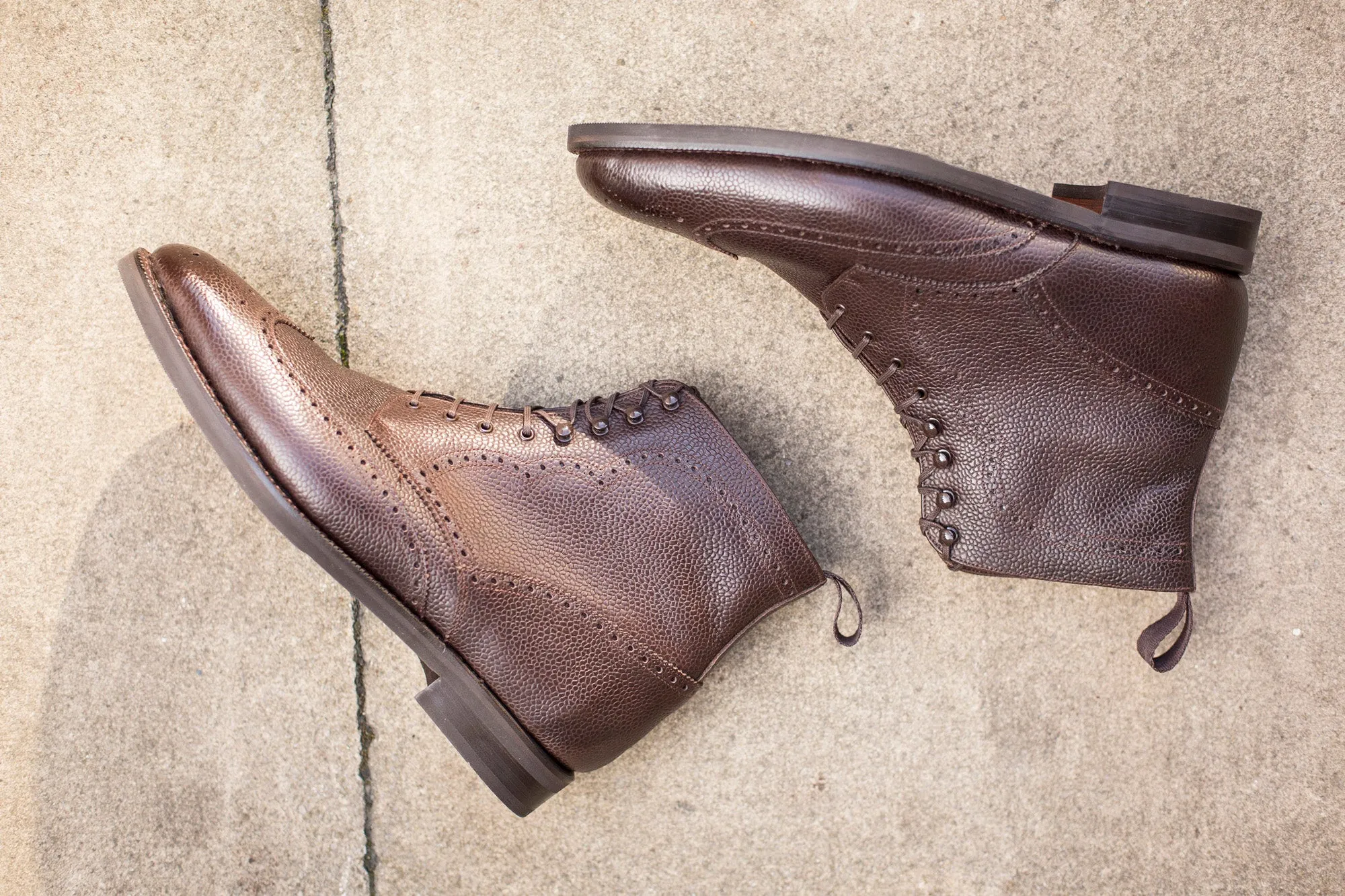 Holman - MTO - Dark Brown Scotch Grain - TMG Last - Country Rubber Sole