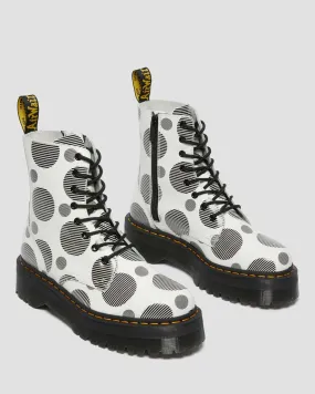 JADON WHITE POLKA DOT SMOOTH LEATHER PLATFORM BOOTS