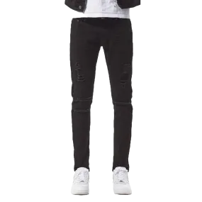 Jet Black Jeans with Rips