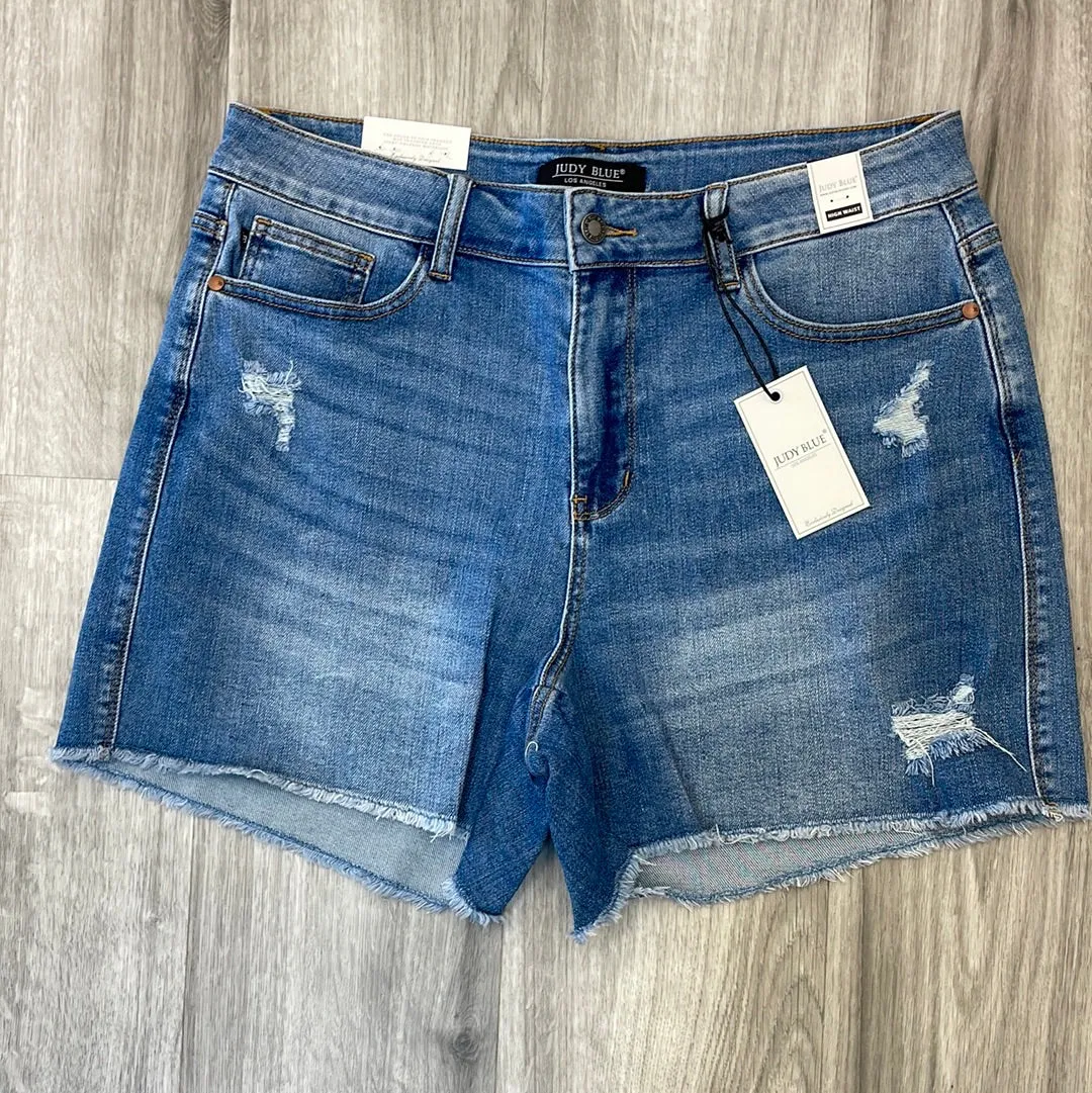 Judy Blue Hi Waist Distressed Shorts