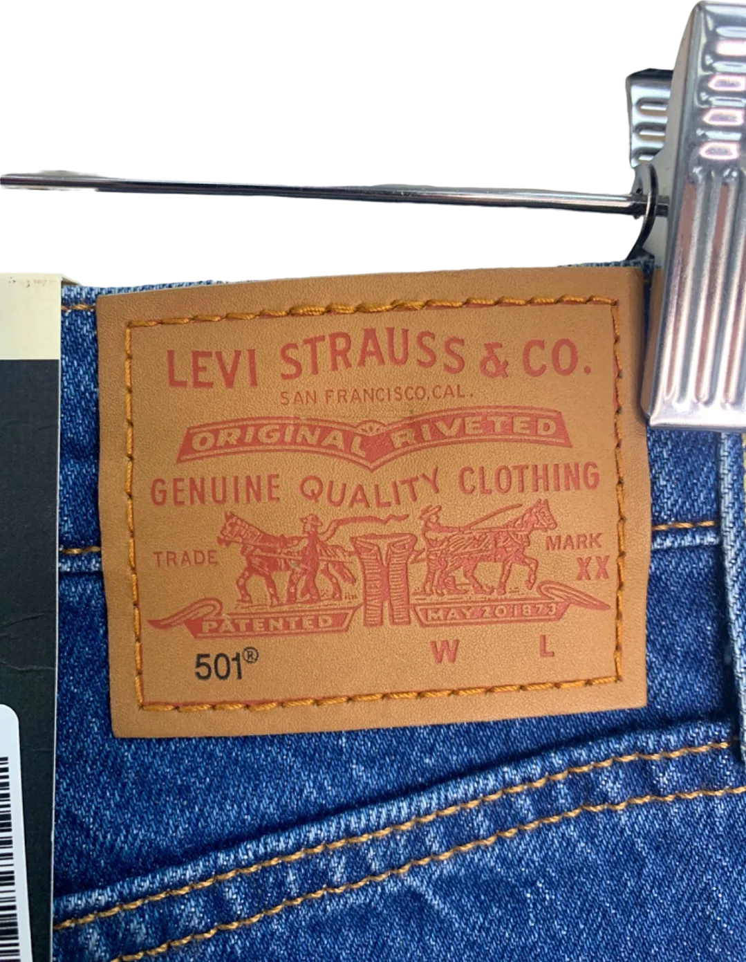 Levi's Blue 501 Original Cropped Jeans UK 12