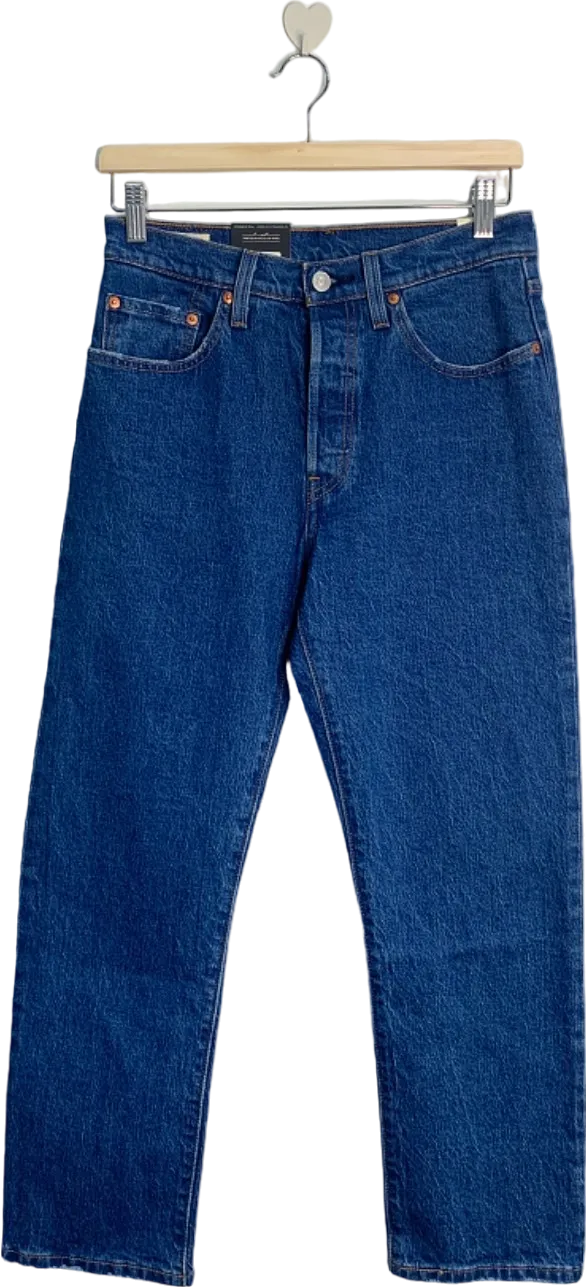 Levi's Blue 501 Original Cropped Jeans UK 12