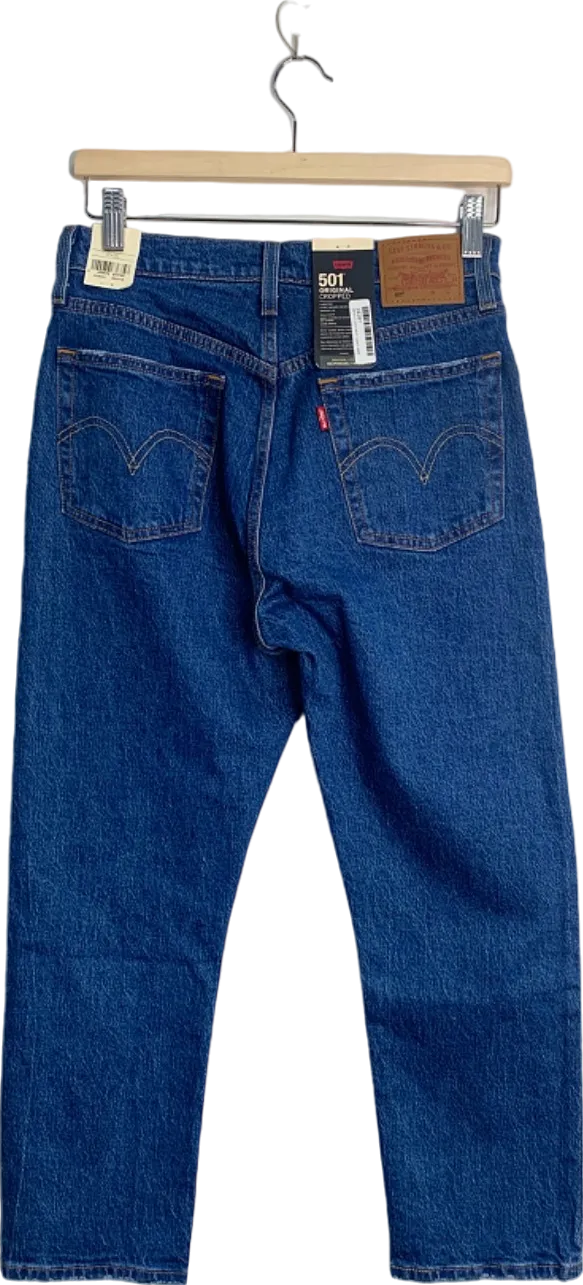 Levi's Blue 501 Original Cropped Jeans UK 12