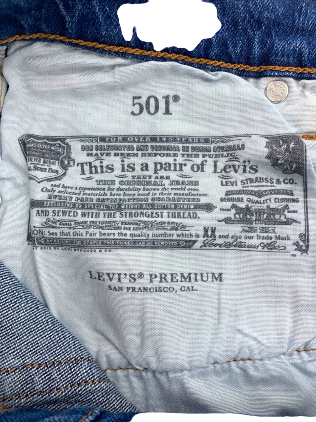 Levi's Blue 501 Original Cropped Jeans UK 12