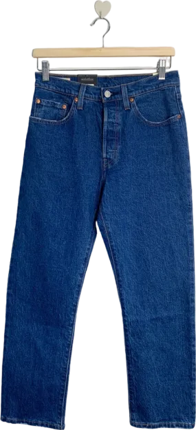 Levi's Blue 501 Original Cropped Jeans UK 12