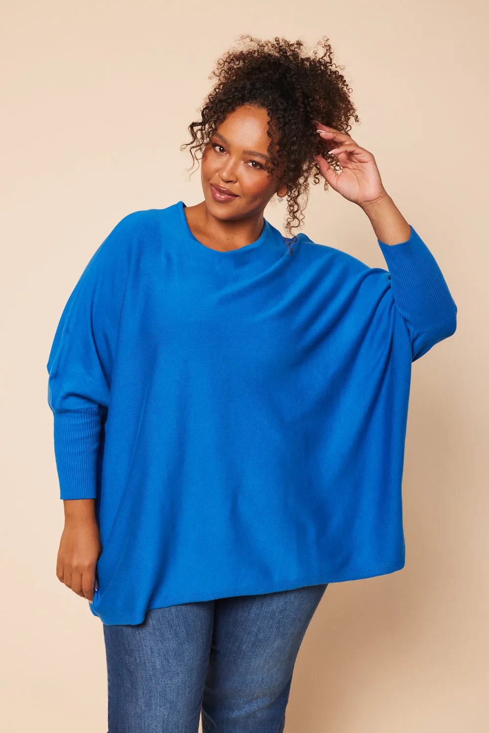 Mia Oversized Jumper in Cobalt Blue