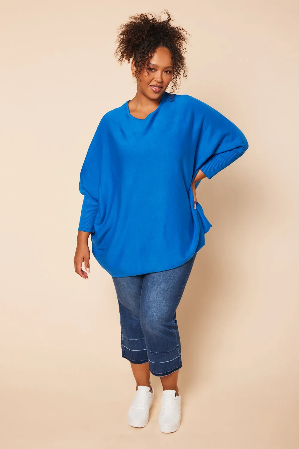 Mia Oversized Jumper in Cobalt Blue