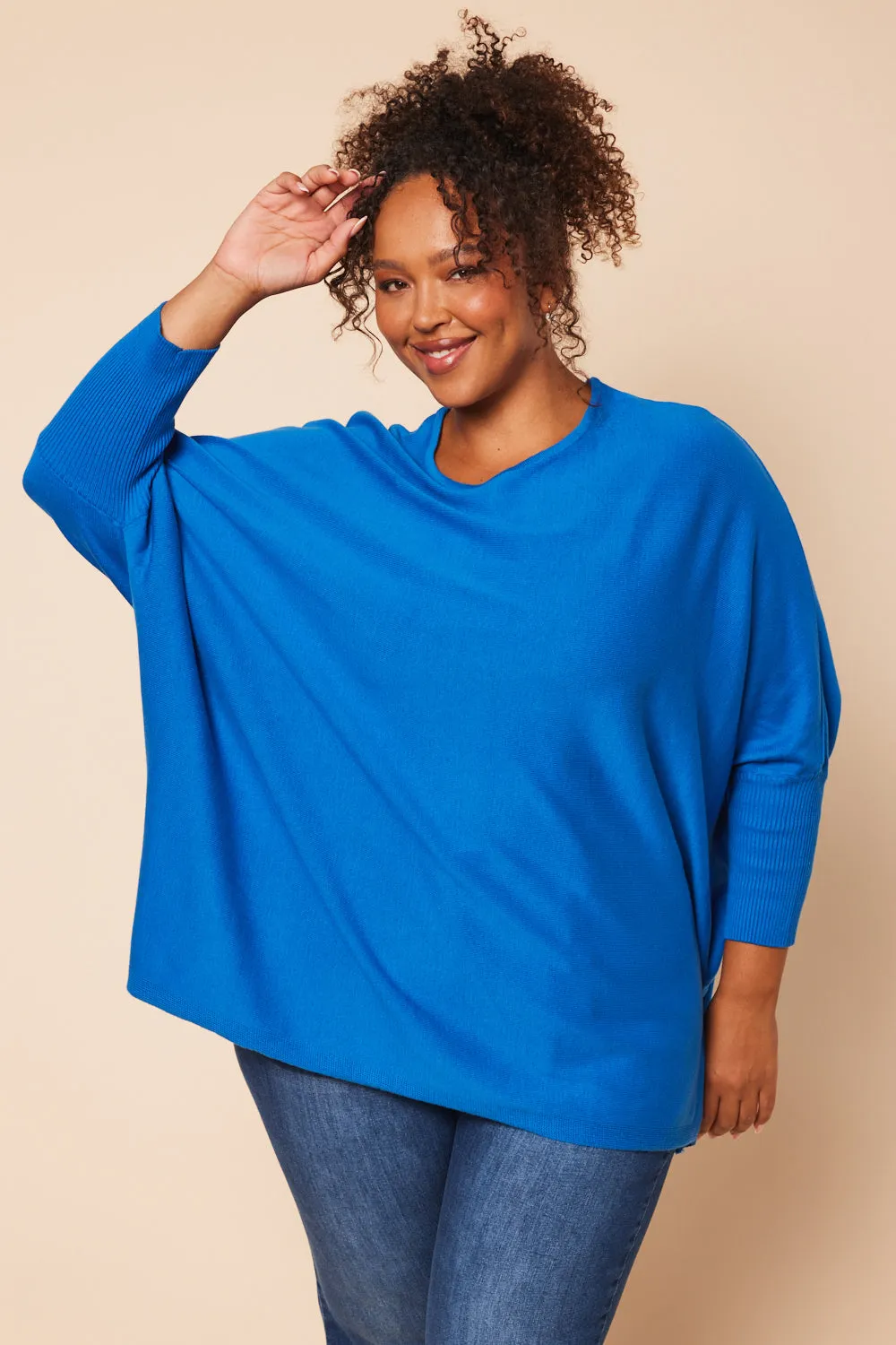 Mia Oversized Jumper in Cobalt Blue