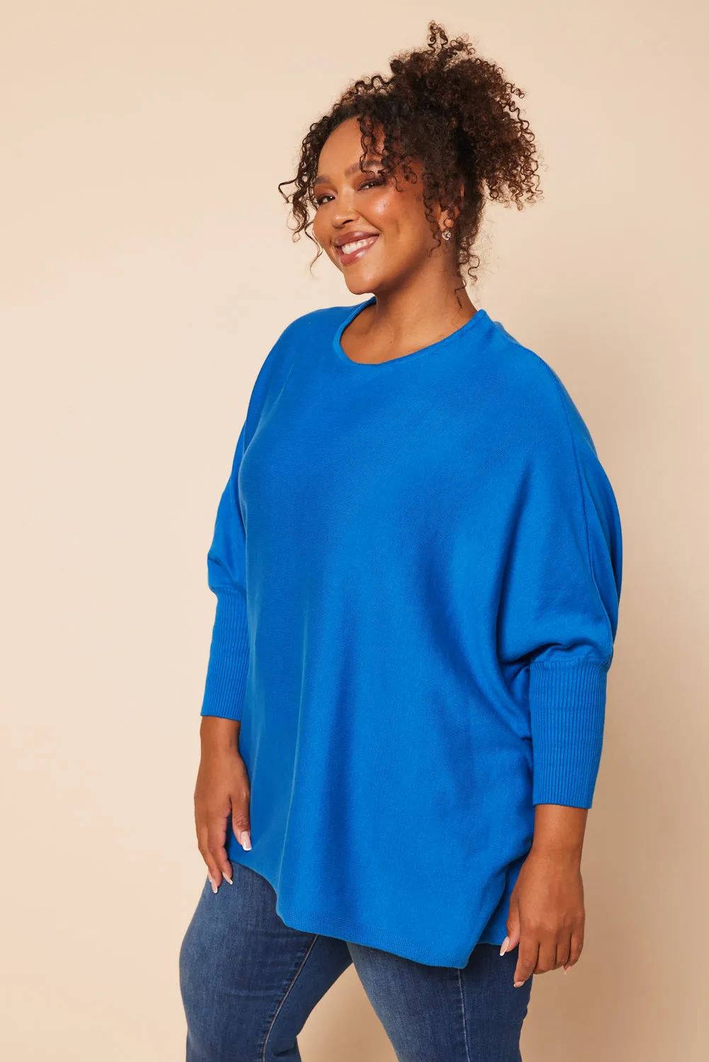 Mia Oversized Jumper in Cobalt Blue