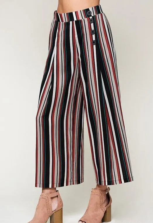 Multi Stripe Culottes Pants