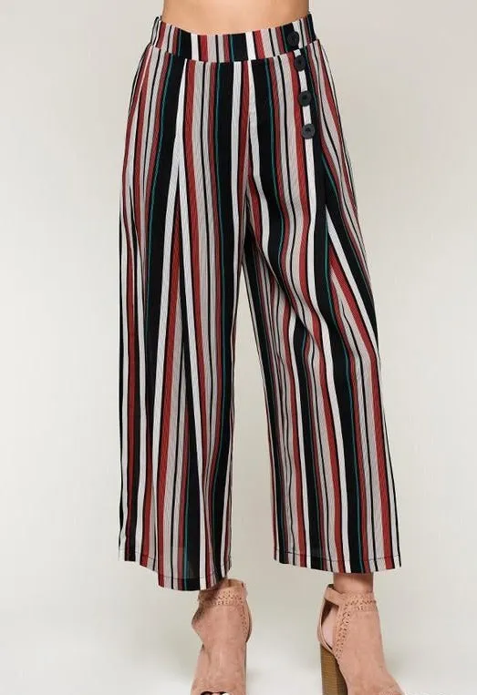 Multi Stripe Culottes Pants