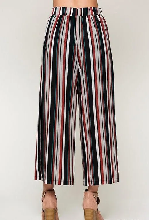 Multi Stripe Culottes Pants