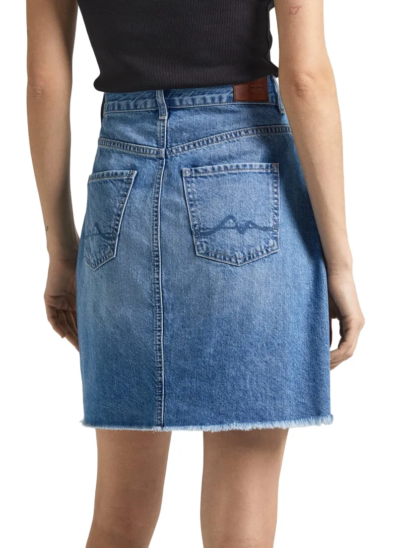 Pepe Jeans women's denim mini skirt HW PL901124MN9 medium blue