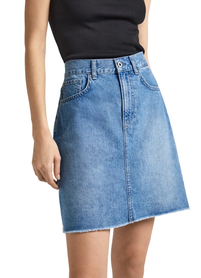 Pepe Jeans women's denim mini skirt HW PL901124MN9 medium blue